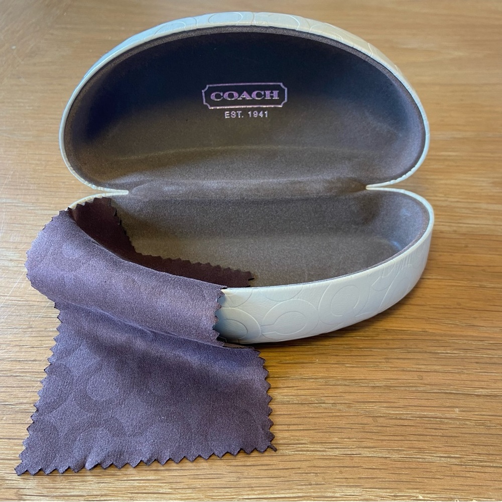 Coach Gray Eyeglass Case with Brown Cloth